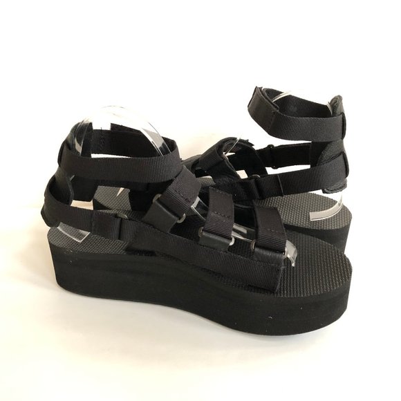 TEVA WOMEN MIDFORM MEVIA BLACK STRAPPY SPORTS SANDALS US 9 - Picture 2 of 5